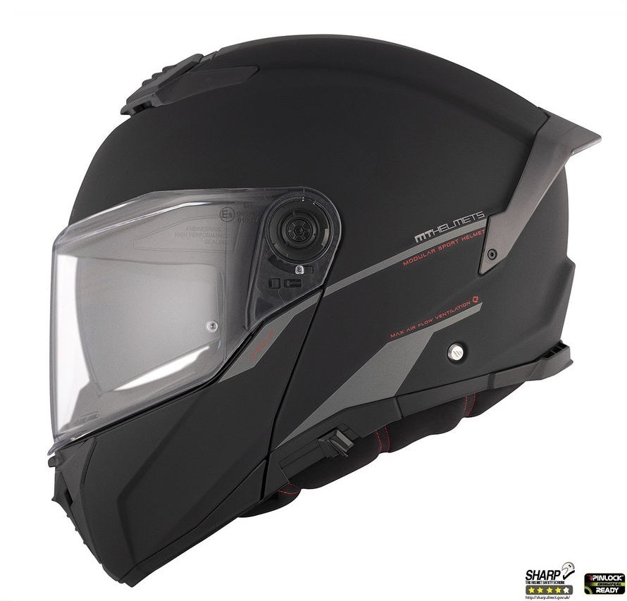 Casca modulabila MT Atom 2 SV A1 negru mat (ochelari soare integrati) Pinlock Ready - tip viziera: MT-V-35