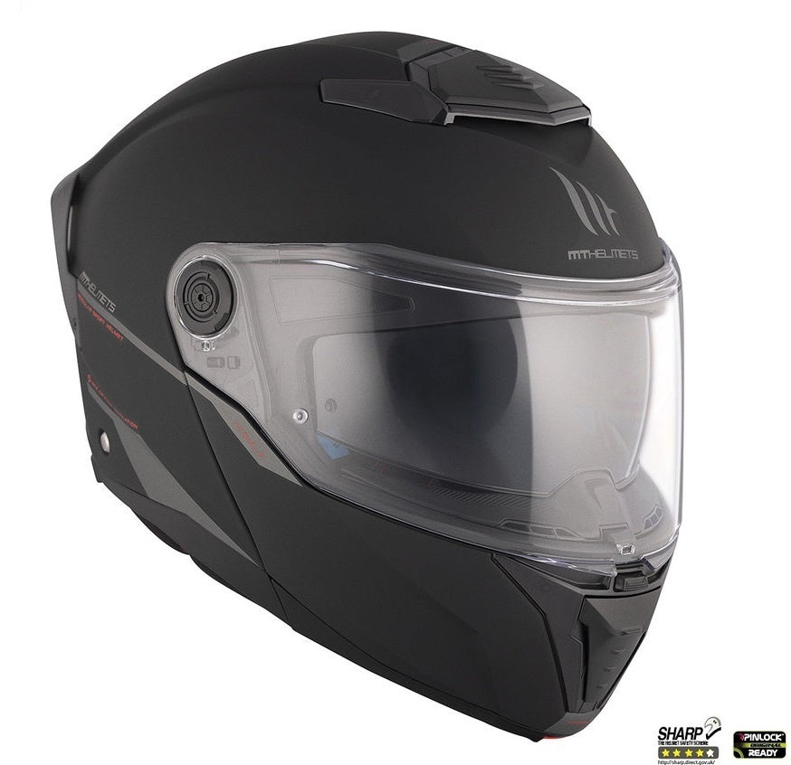 Casca modulabila MT Atom 2 SV A1 negru mat (ochelari soare integrati) Pinlock Ready - tip viziera: MT-V-35