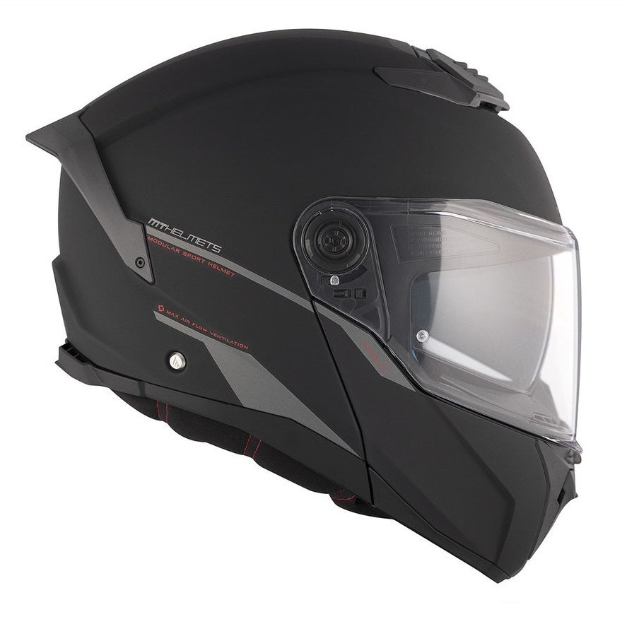 Casca modulabila MT Atom 2 SV A1 negru mat (ochelari soare integrati) Pinlock Ready - tip viziera: MT-V-35