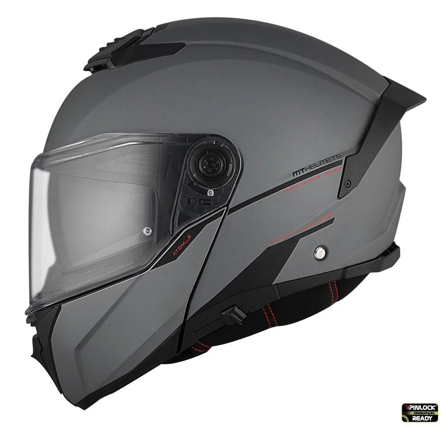 Casca modulabila MT Atom 2 SV A2 titanium mat (ochelari soare integrati) Pinlock Ready - tip viziera: MT-V-35