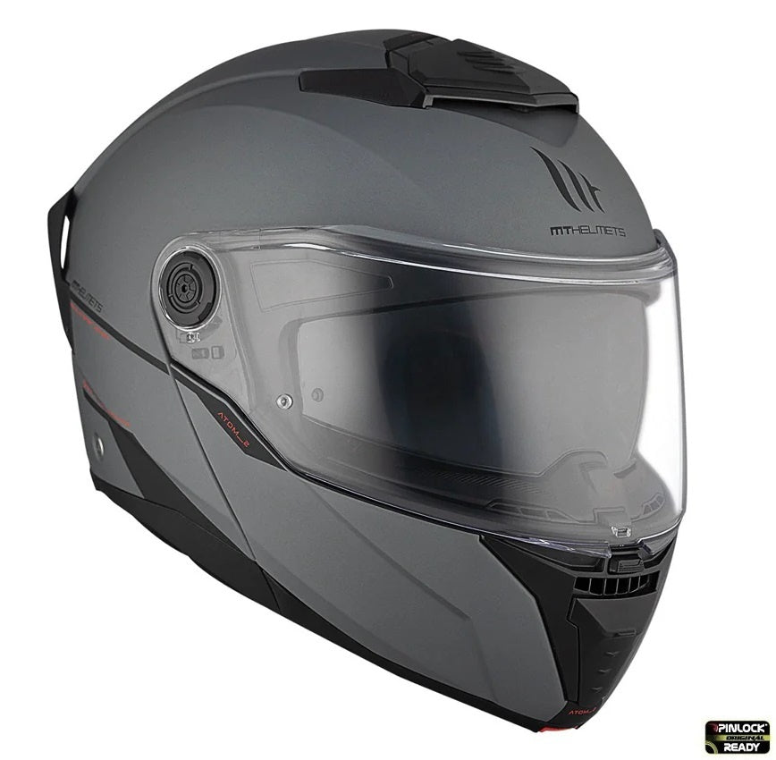 Casca modulabila MT Atom 2 SV A2 titanium mat (ochelari soare integrati) Pinlock Ready - tip viziera: MT-V-35