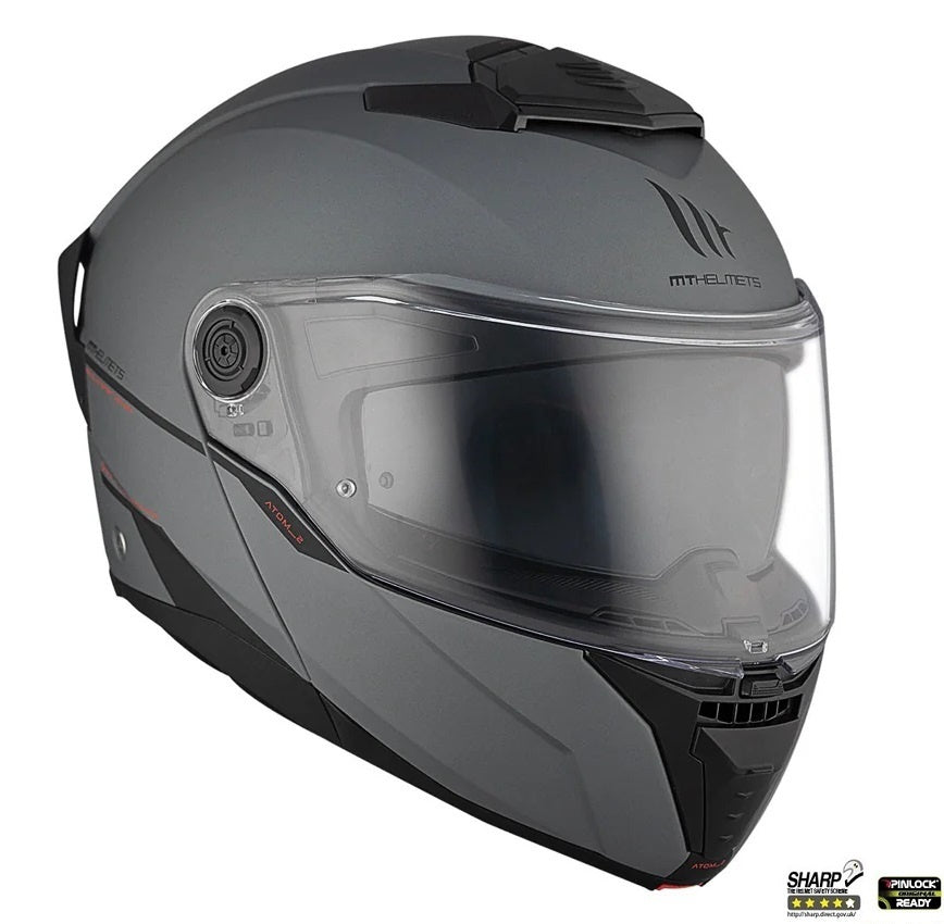 Casca modulabila MT Atom 2 SV A2 titanium mat (ochelari soare integrati) Pinlock Ready - tip viziera: MT-V-35