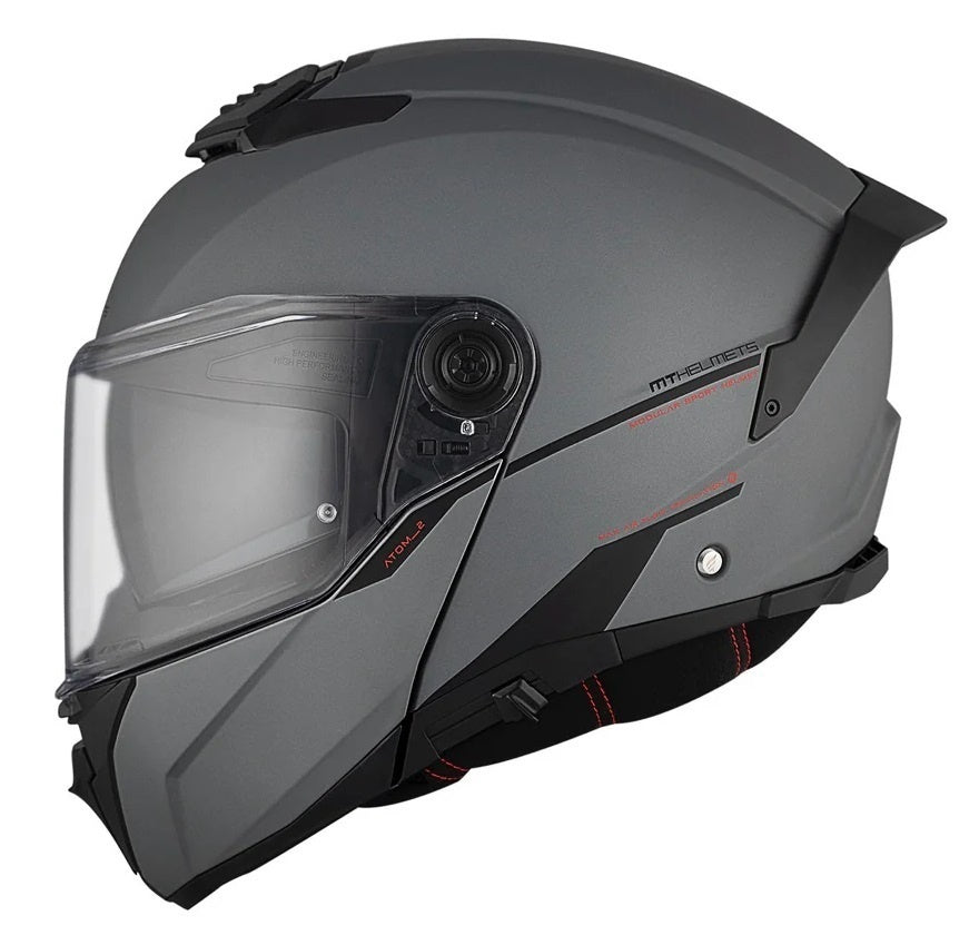 Casca modulabila MT Atom 2 SV A2 titanium mat (ochelari soare integrati) Pinlock Ready - tip viziera: MT-V-35