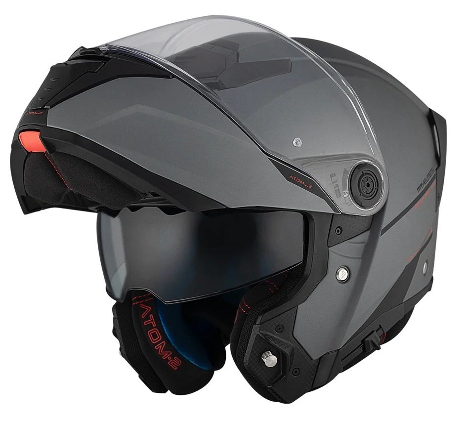 Casca modulabila MT Atom 2 SV A2 titanium mat (ochelari soare integrati) Pinlock Ready - tip viziera: MT-V-35