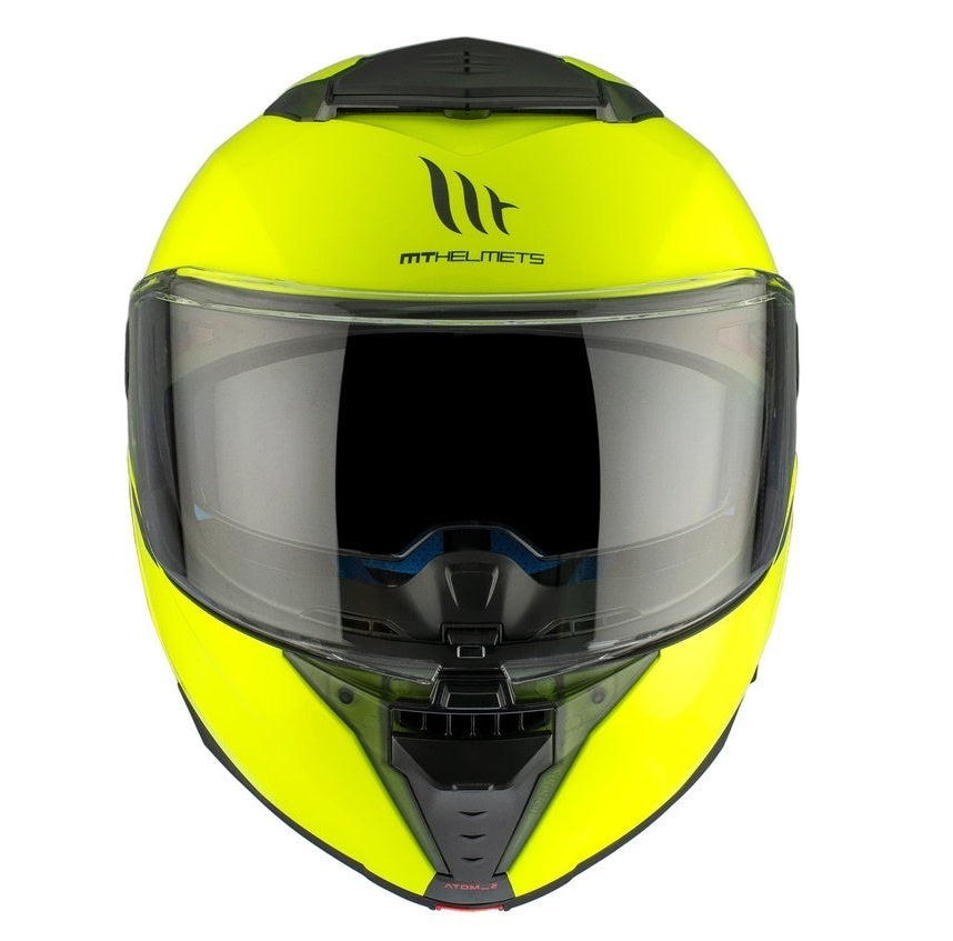 Casca modulabila MT Atom 2 SV A3 galben fluor lucios (ochelari soare integrati) Pinlock Ready - tip viziera: MT-V-35