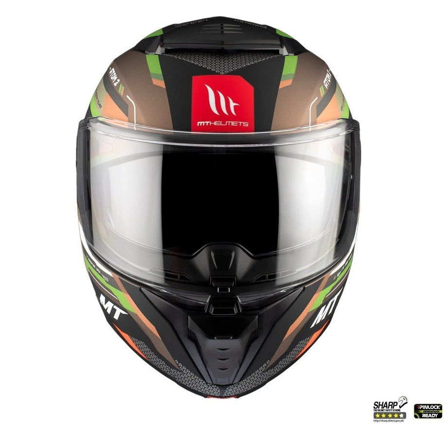 Casca modulabila MT Atom 2 SV Bast A6 military (maro/verde mat) (ochelari soare integrati) Pinlock Ready - tip viziera: MT-V-35