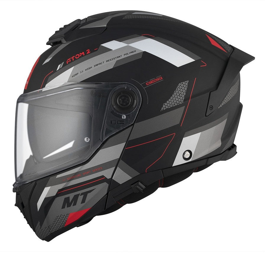 Casca modulabila MT Atom 2 SV Bast D5 negru/gri mat (ochelari soare integrati) Pinlock Ready - tip viziera: MT-V-35