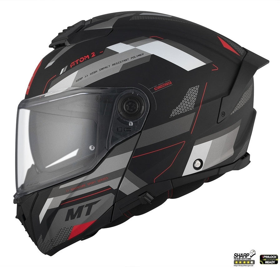 Casca modulabila MT Atom 2 SV Bast D5 negru/gri mat (ochelari soare integrati) Pinlock Ready - tip viziera: MT-V-35