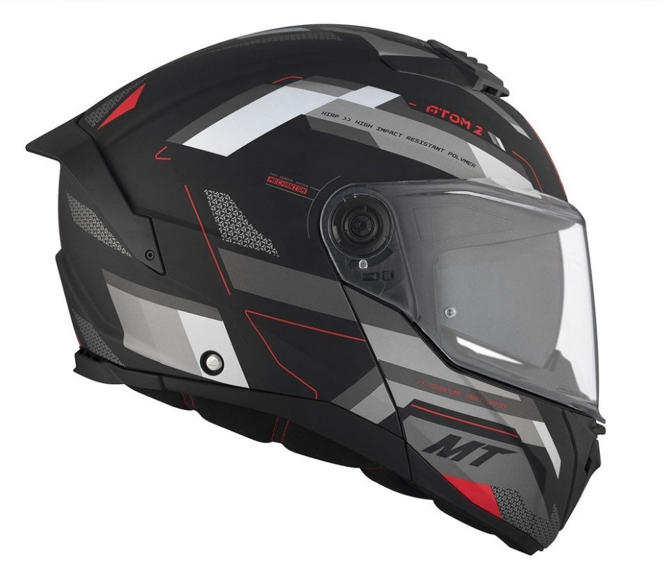 Casca modulabila MT Atom 2 SV Bast D5 negru/gri mat (ochelari soare integrati) Pinlock Ready - tip viziera: MT-V-35