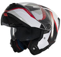 Casca modulabila MT Atom 2 SV Emalla B0 alb/rosu mat (ochelari soare integrati) Pinlock Ready - tip viziera: MT-V-35