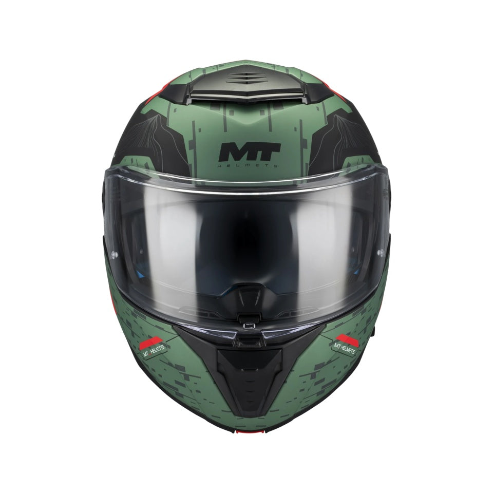 Casca modulabila MT Atom 2 SV Highlands C6 verde mat (ochelari soare integrati) Pinlock Ready - tip viziera: MT-V-35