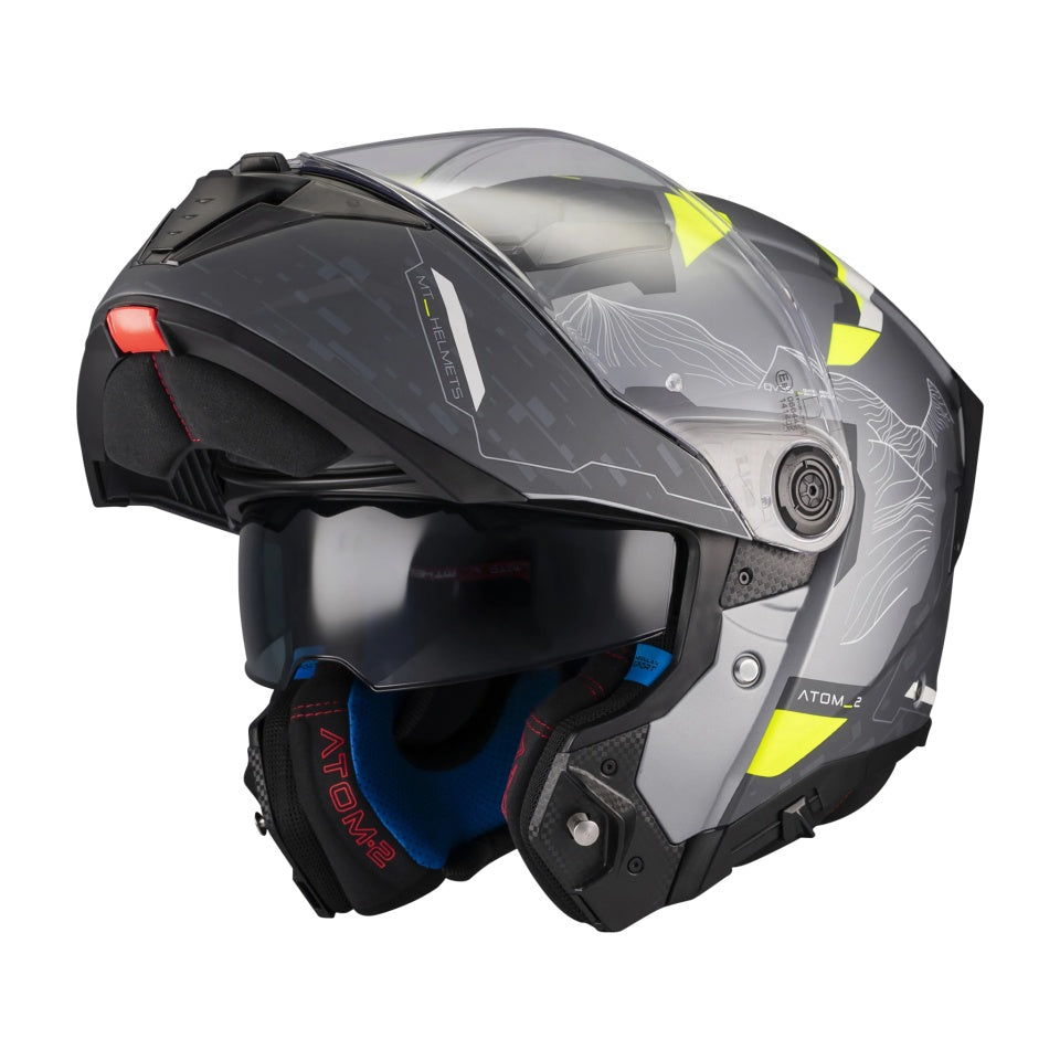 Casca modulabila MT Atom 2 SV Highlands E2 gri mat (ochelari soare integrati) Pinlock Ready - tip viziera: MT-V-35