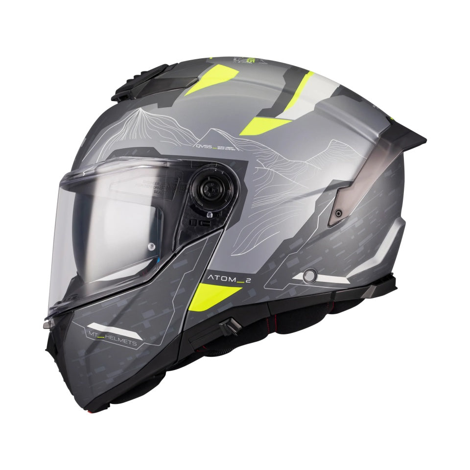 Casca modulabila MT Atom 2 SV Highlands E2 gri mat (ochelari soare integrati) Pinlock Ready - tip viziera: MT-V-35