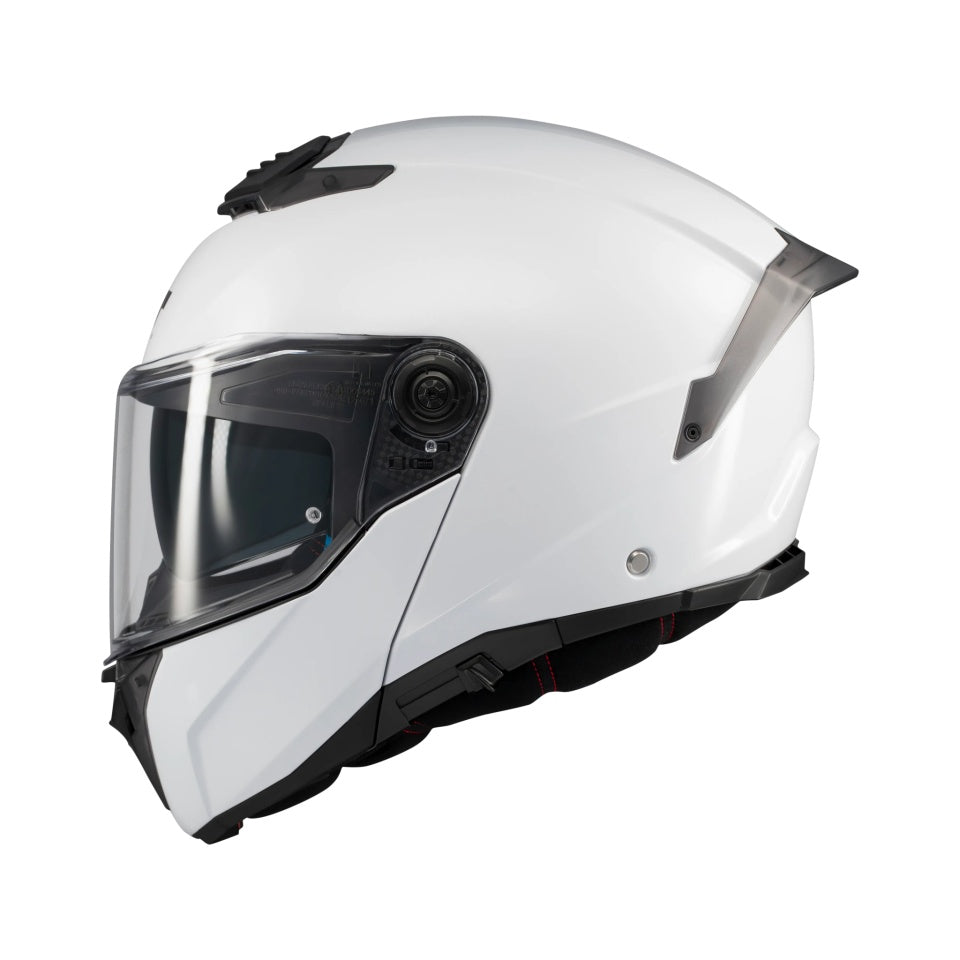 Casca modulabila MT Atom 2 SV Pure A0 alb lucios (ochelari soare integrati) Pinlock Ready - tip viziera: MT-V-35