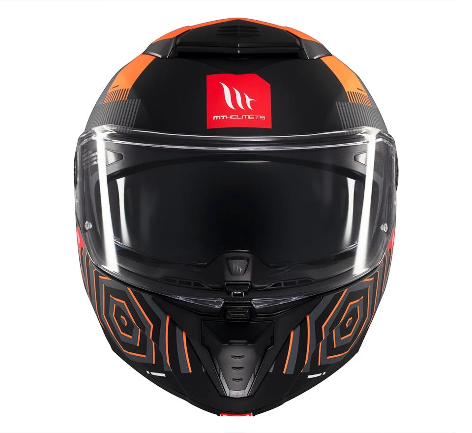 Casca modulabila MT Atom 2 SV Strange C4 gri/portocaliu mat (ochelari soare integrati) Pinlock Ready - tip viziera: MT-V-35