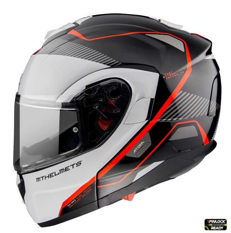 Casca modulabila MT Atom SV Open B5 rosu fluor lucios Pinlock ready – tip MT-V-16