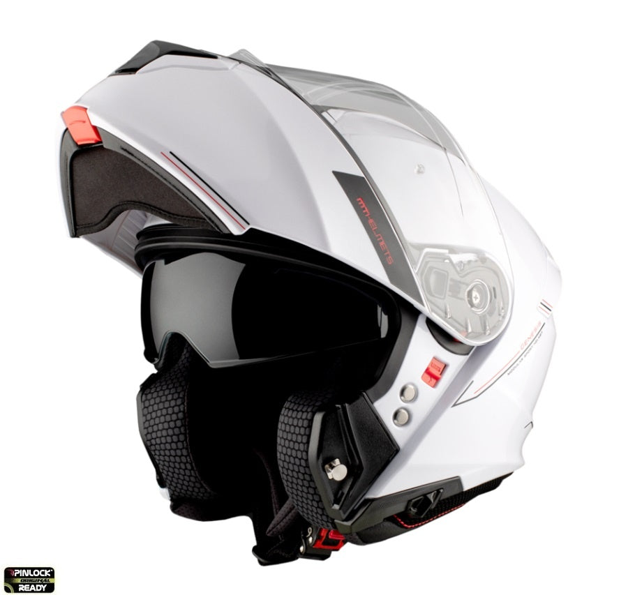 Casca modulabila MT Genesis SV A0 alb lucios Pinlock ready - omologare noua ECE 22.06