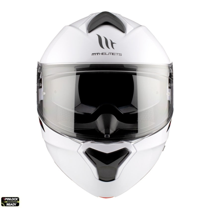 Casca modulabila MT Genesis SV A0 alb lucios Pinlock ready - omologare noua ECE 22.06
