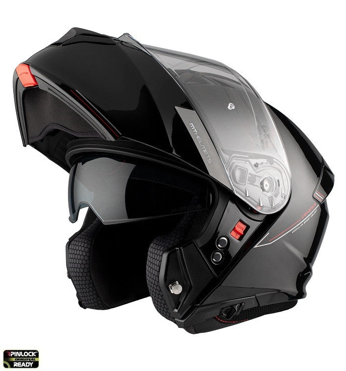 Casca modulabila MT Genesis SV A1 negru lucios Pinlock ready - omologare noua ECE 22.06
