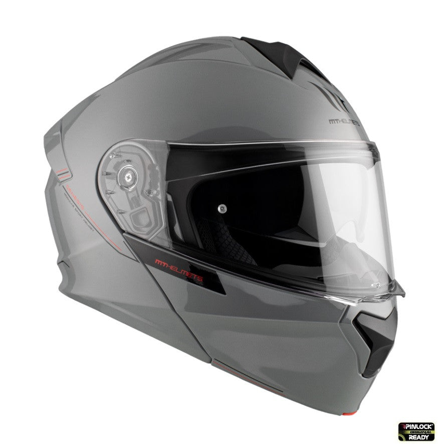Casca modulabila MT Genesis SV A12 gri lucios Pinlock ready - omologare noua ECE 22.06