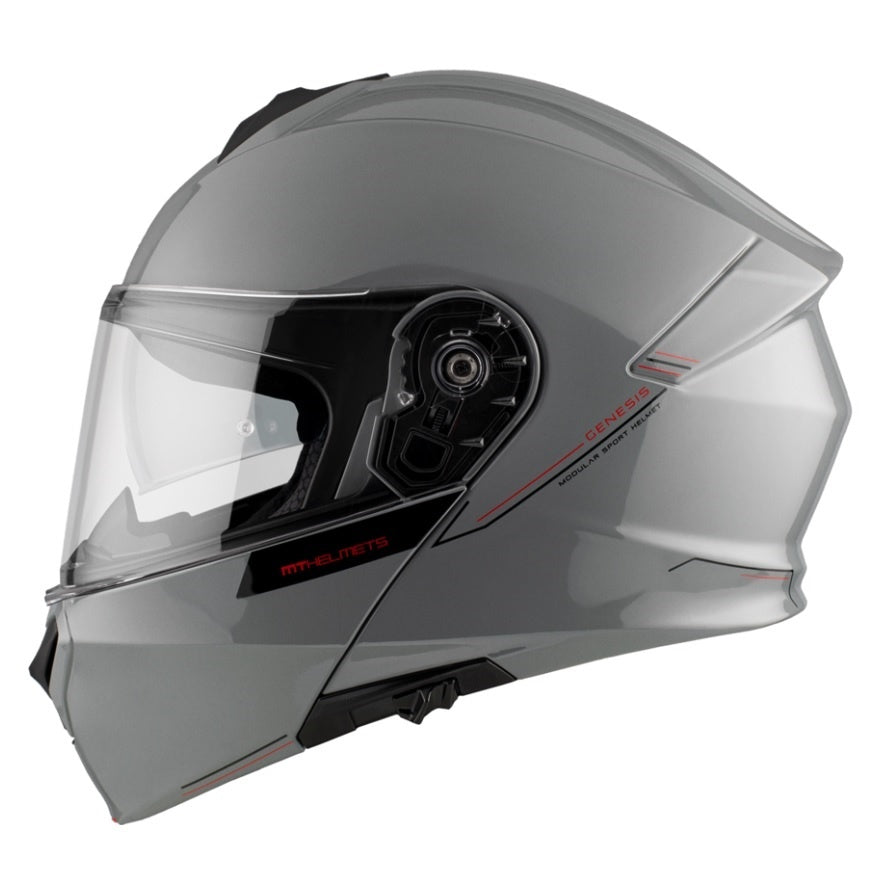 Casca modulabila MT Genesis SV A12 gri lucios Pinlock ready - omologare noua ECE 22.06