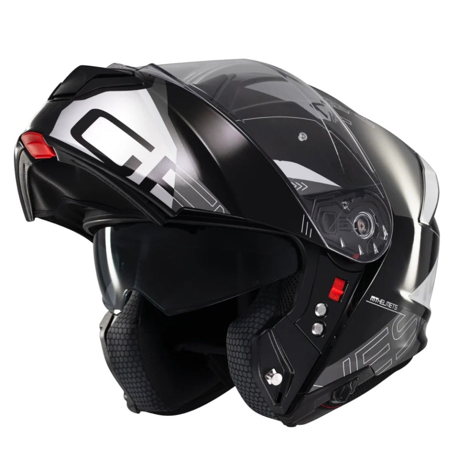 Casca modulabila MT Genesis SV Atempo B2 negru/gri lucios Pinlock ready - omologare noua ECE 22.06 - tip viziera: MT-V-25