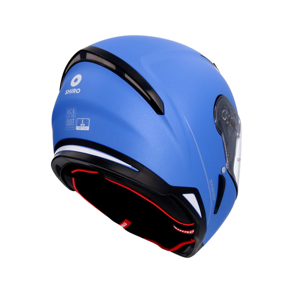 Casca moto integrala Shiro Hunter albastru mat