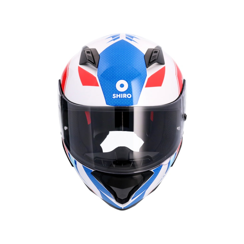 Casca moto integrala Shiro Hunter Edge albastru rosu