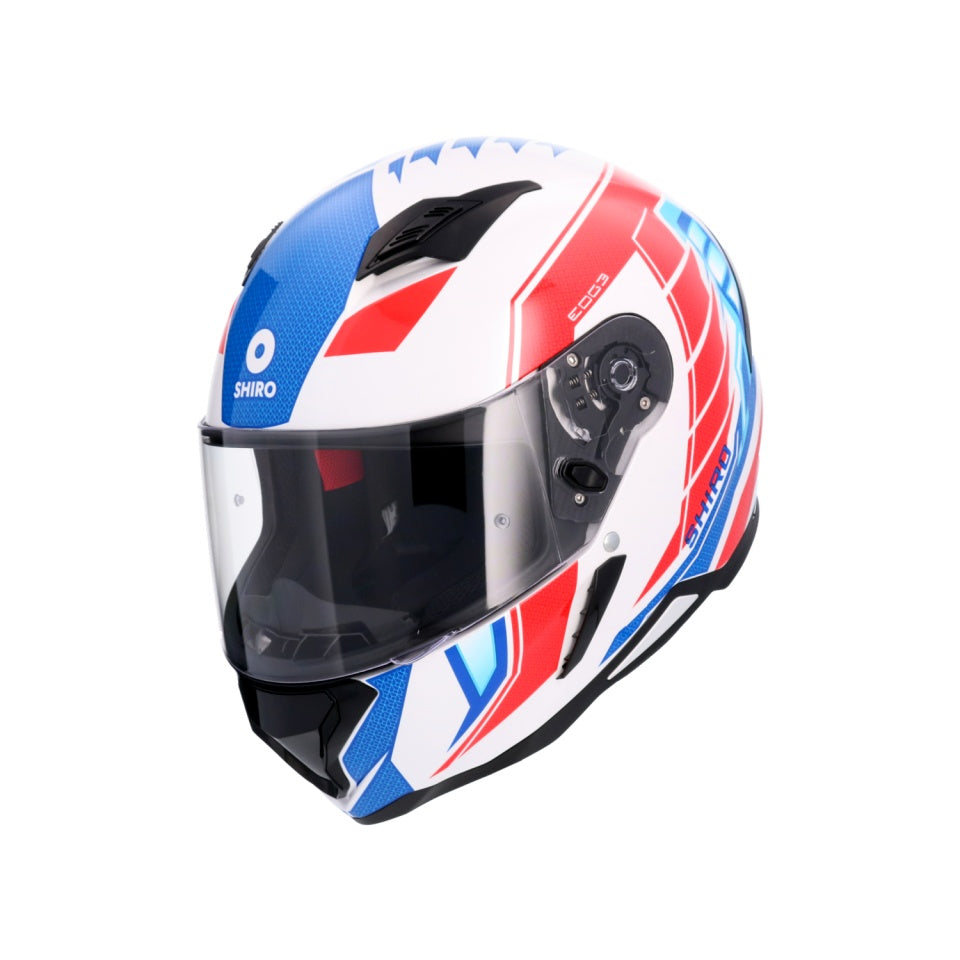 Casca moto integrala Shiro Hunter Edge albastru rosu