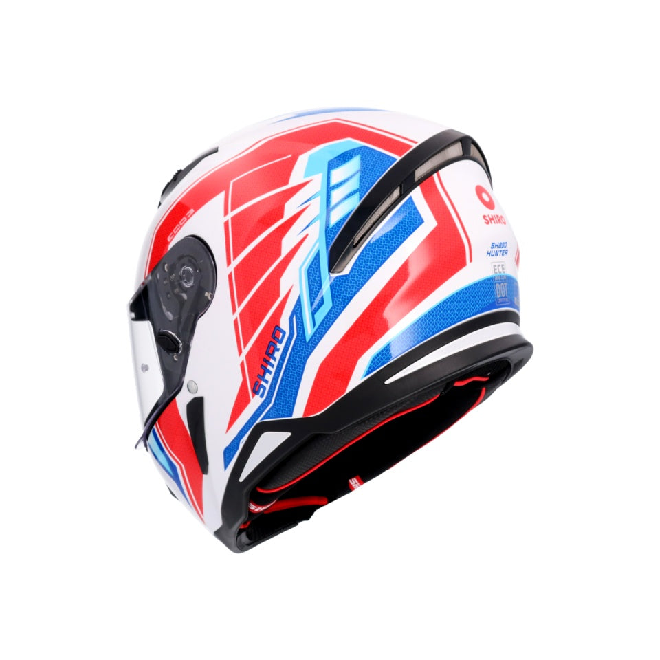 Casca moto integrala Shiro Hunter Edge albastru rosu