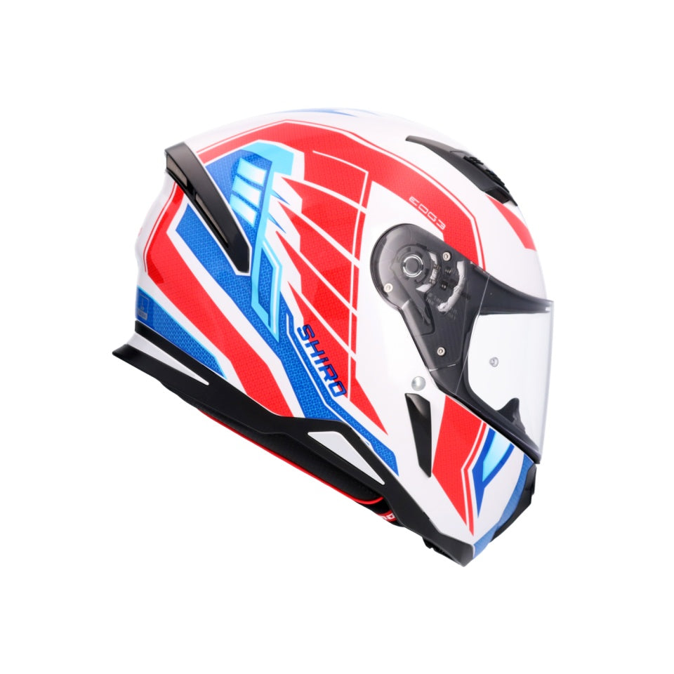 Casca moto integrala Shiro Hunter Edge albastru rosu