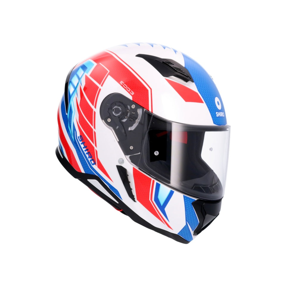 Casca moto integrala Shiro Hunter Edge albastru rosu