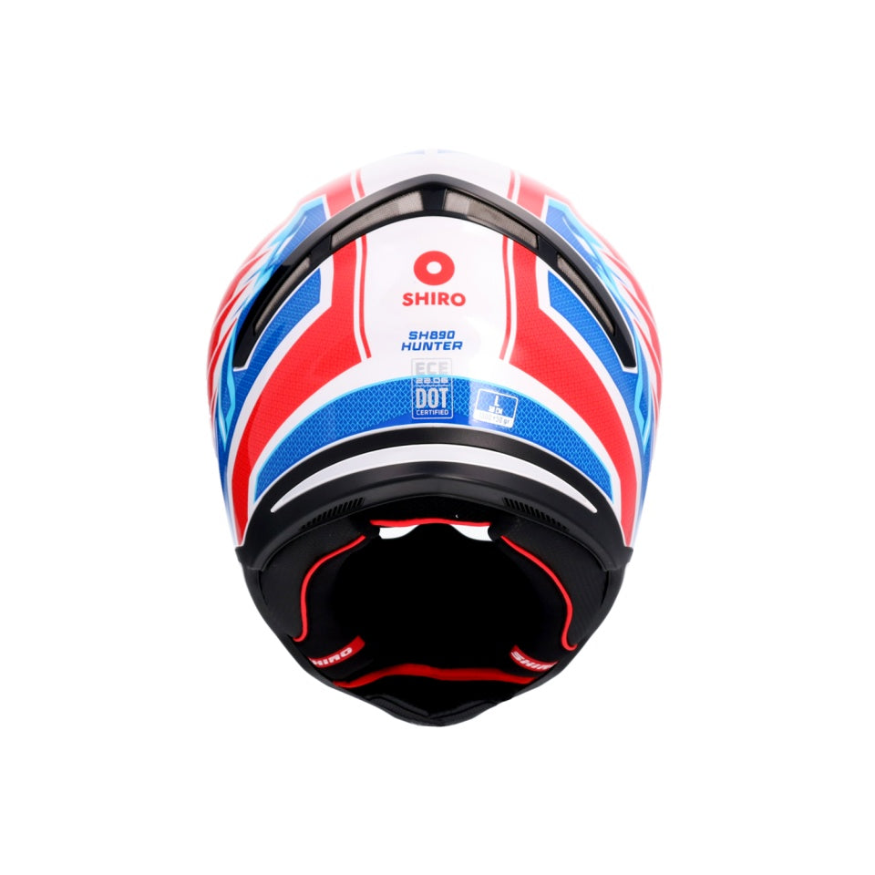 Casca moto integrala Shiro Hunter Edge albastru rosu