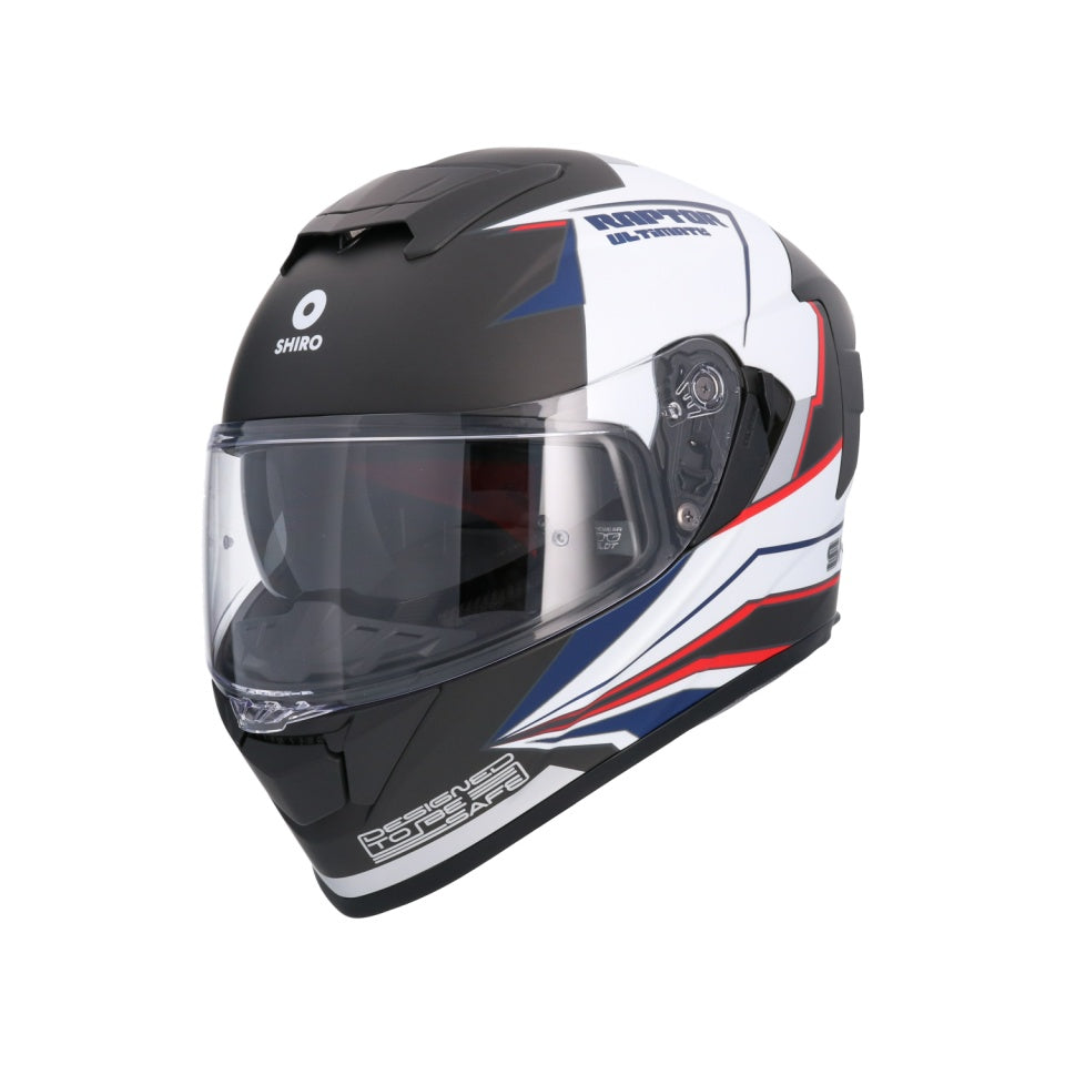 Casca moto integrala Shiro Raptor Ultimate negru alb rosu