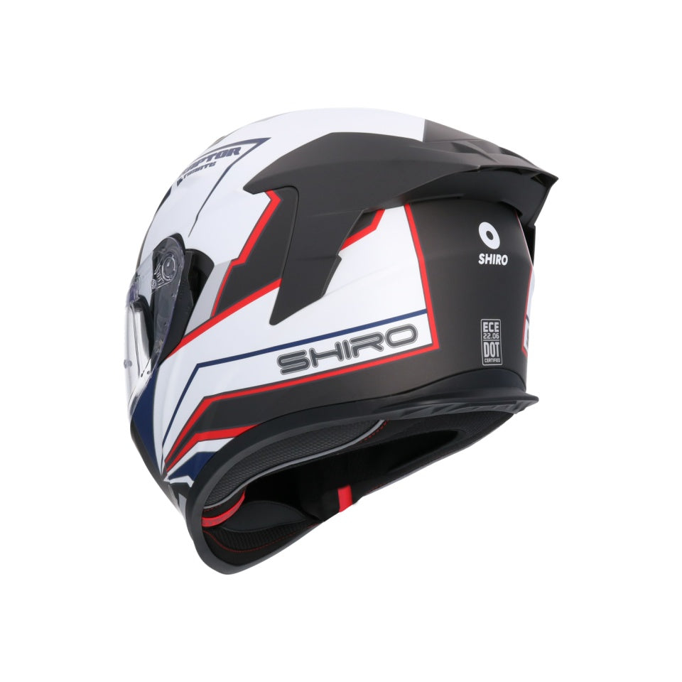 Casca moto integrala Shiro Raptor Ultimate negru alb rosu