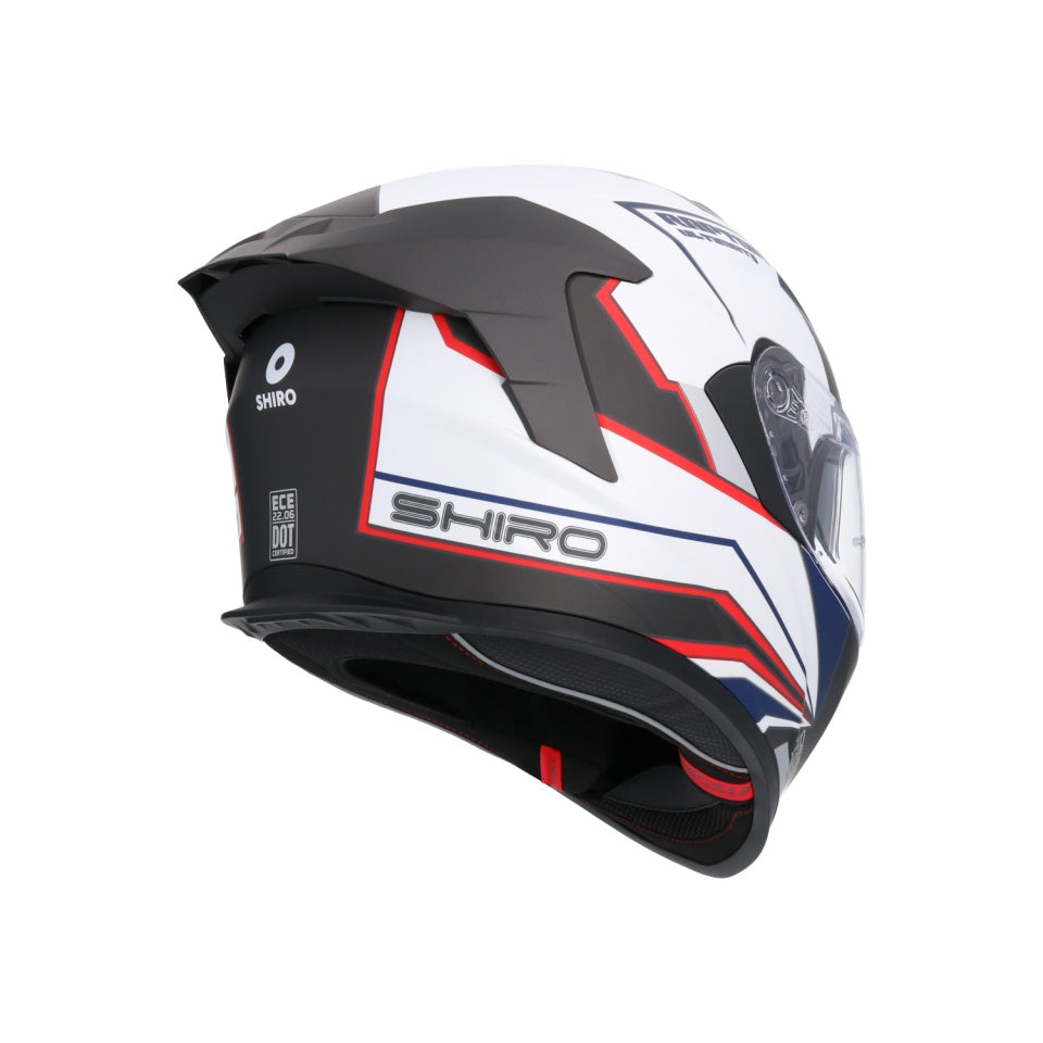 Casca moto integrala Shiro Raptor Ultimate negru alb rosu