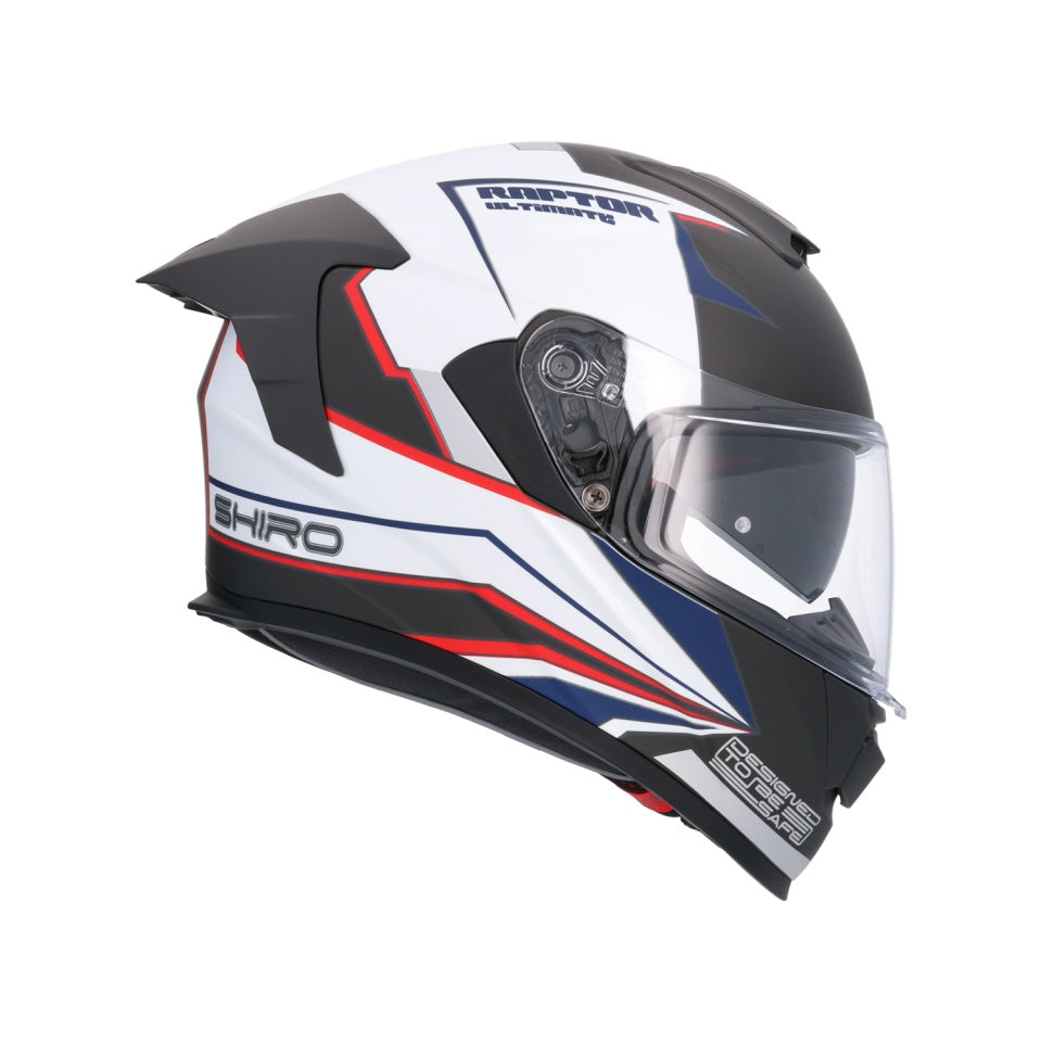 Casca moto integrala Shiro Raptor Ultimate negru alb rosu
