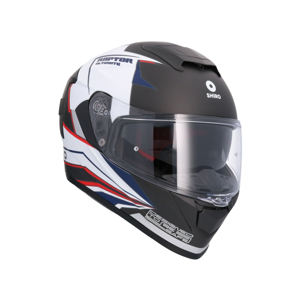 Casca moto integrala Shiro Raptor Ultimate negru alb rosu