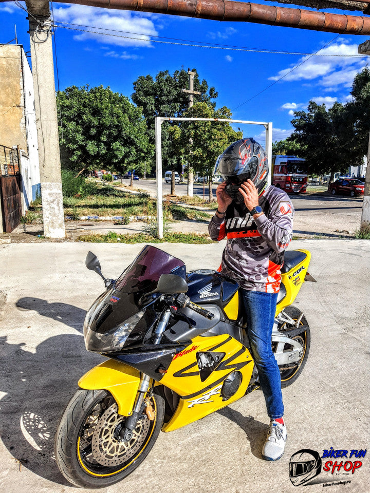 Casca moto Nexx SX.100 Gigabot Grey/Red - (pinlock inclus)