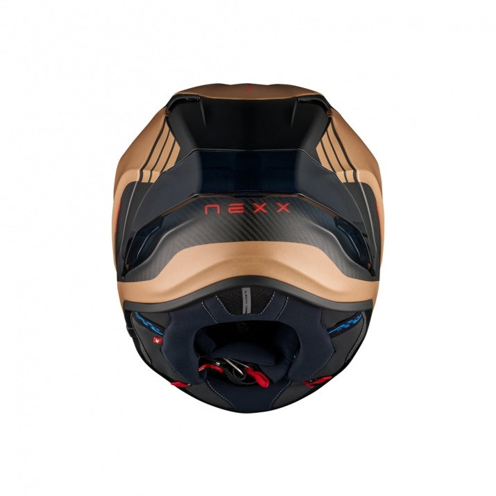 Casca moto NEXX X.R3R Apex Carbon Gold (pinlock inclus + viziera cadou)