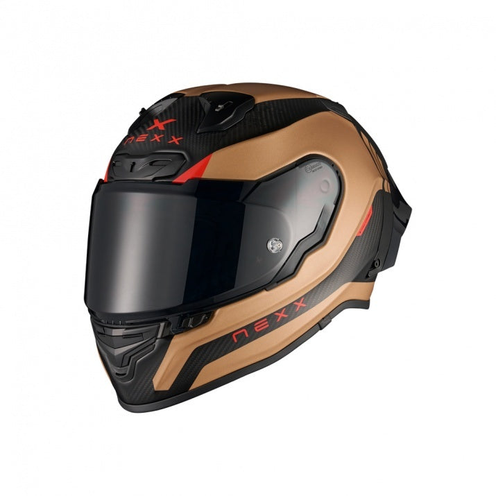 Casca moto NEXX X.R3R Apex Carbon Gold (pinlock inclus + viziera cadou)