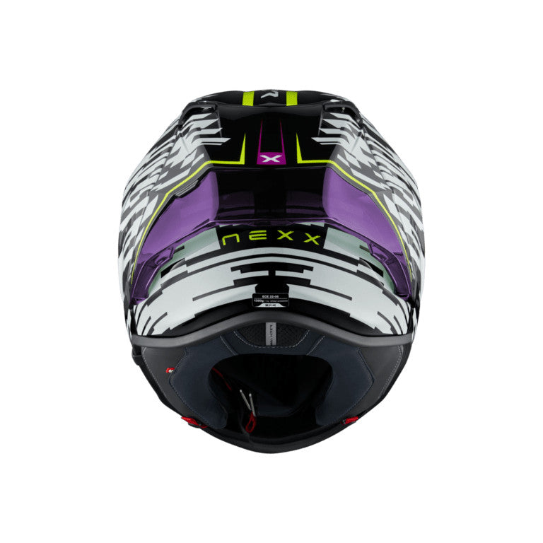 Casca moto NEXX X.R3R CARBON Glitch Racer White Neon (pinlock inclus)