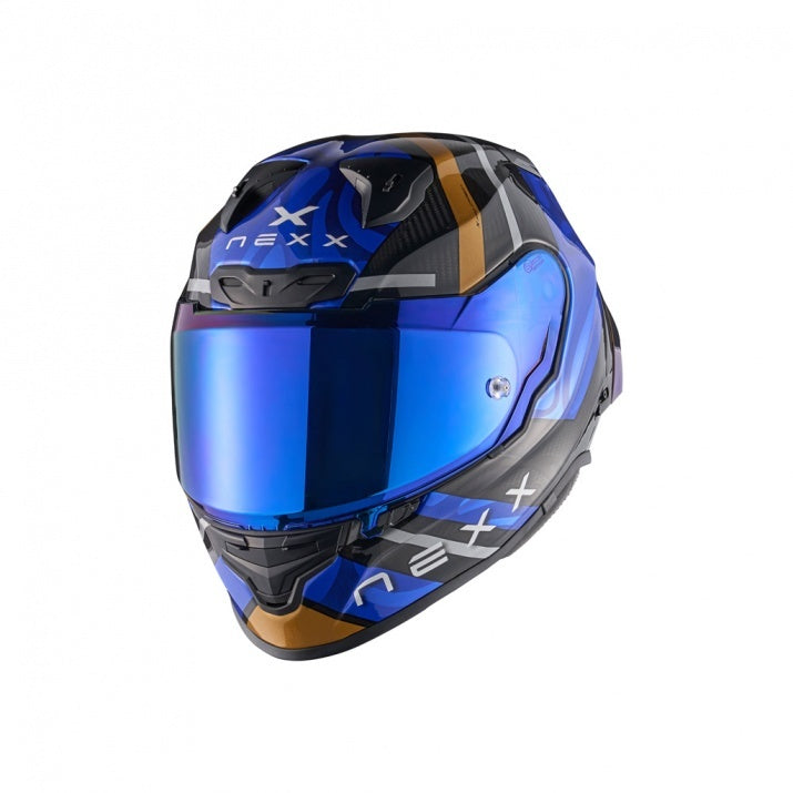 Casca moto NEXX X.R3R Swirl Deep Blue Carbon (pinlock inclus+viziera cadou)