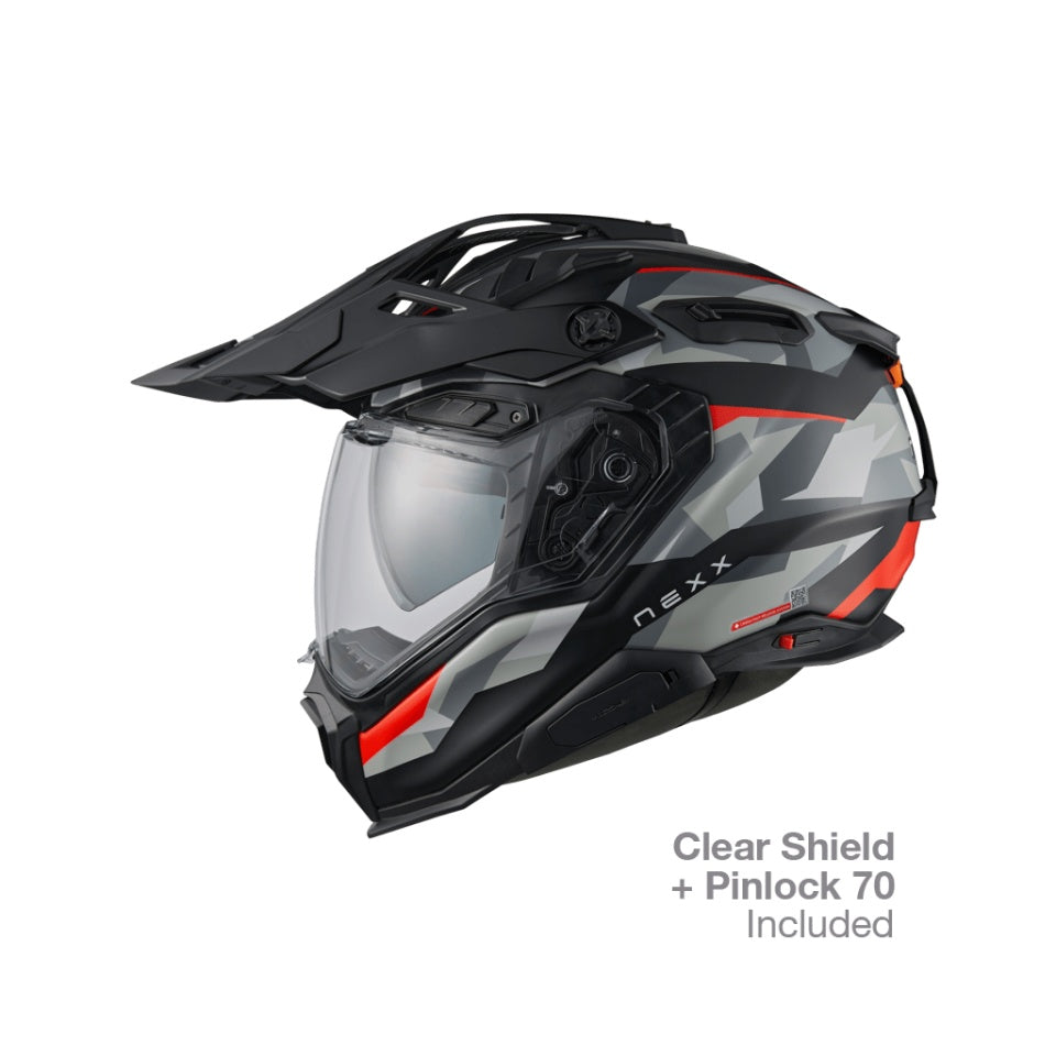 Casca moto NEXX X.WED3 Trailmania Grey Red (pinlock inclus)