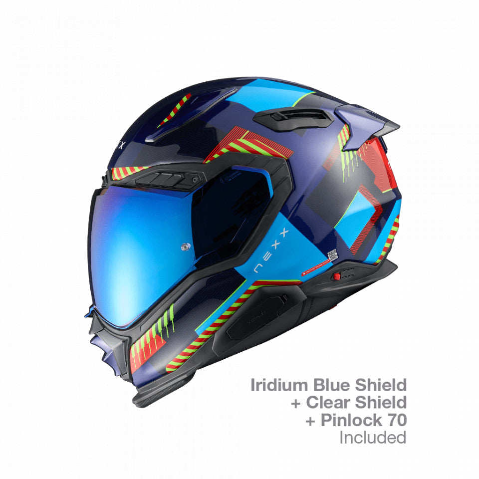 Casca moto NEXX X.WST3 Fluence Blue Red
