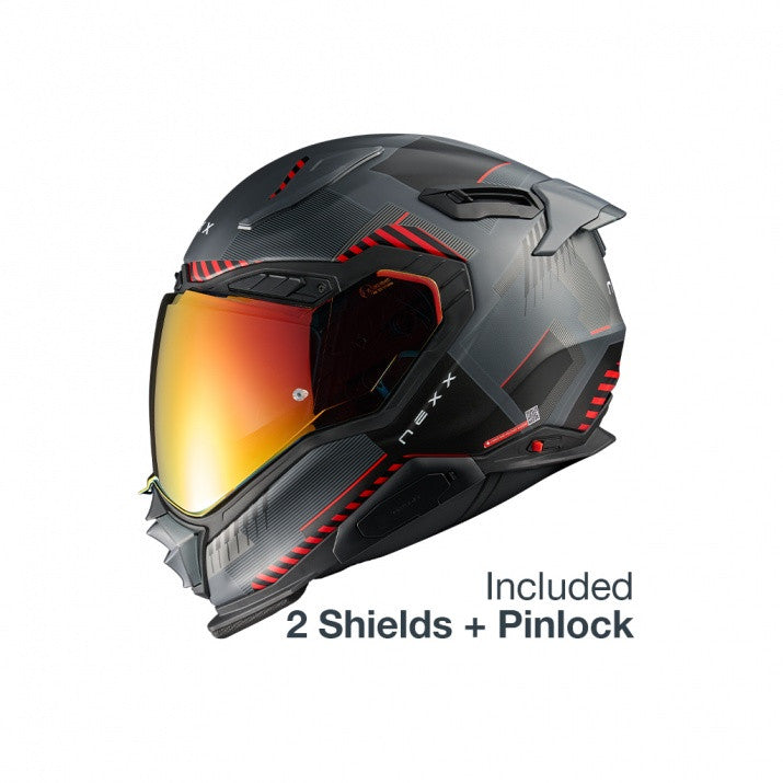 Casca moto NEXX X.WST3 Fluence Grey Red