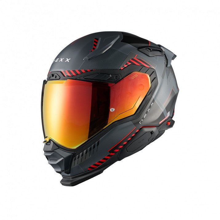 Casca moto NEXX X.WST3 Fluence Grey Red