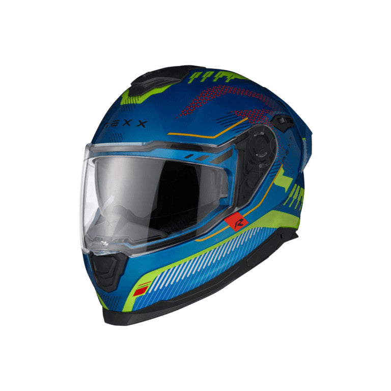 Casca moto NEXX Y.100R Baron Sky Blue Neon