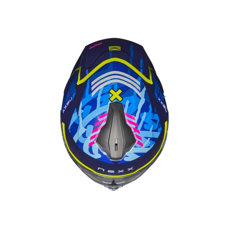 Casca moto NEXX Y.100R UrbanGram Indigo Blu (pinlock inclus) + viziera cadou