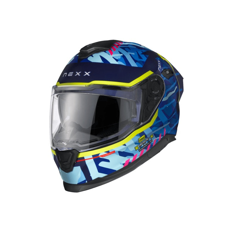 Casca moto NEXX Y.100R UrbanGram Indigo Blu (pinlock inclus) + viziera cadou